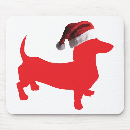 Red-Dackel - Und-Santa-Hat Mousepad (Vorne)