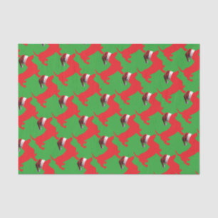 Red-Dackel - Und-Santa-Hat Seidenpapier