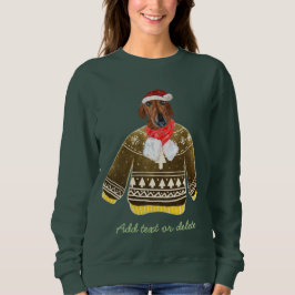 Red Dackel Weiner Ugly Christmas Dog Mama Sweatshirt