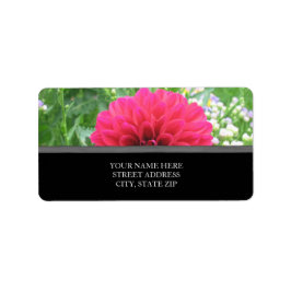 Red Dahlia Address Labels Adressaufkleber