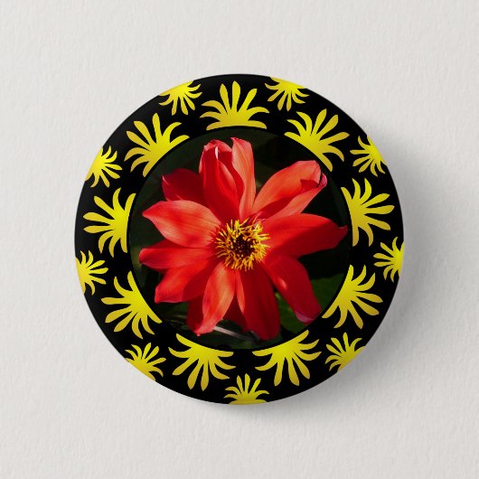 Red Dahlia (Bischof von Llandaff) - Bling Button (Vorderseite)