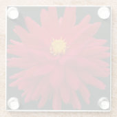 Red Dahlia Bloom auf schwarzer Flora Glasuntersetzer (Rückseite)