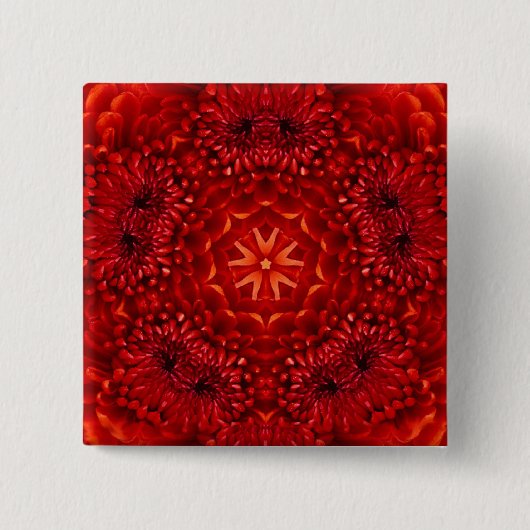 RED DAHLIA BLUME Abstrakt Button (Vorderseite)