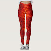 RED DAHLIA BLUME Abstrakt Leggings (Vorderseite)