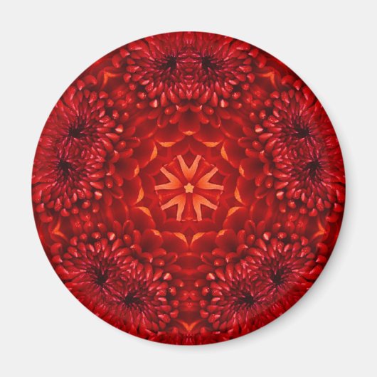 RED DAHLIA BLUME Abstrakt Magnet (Vorne)