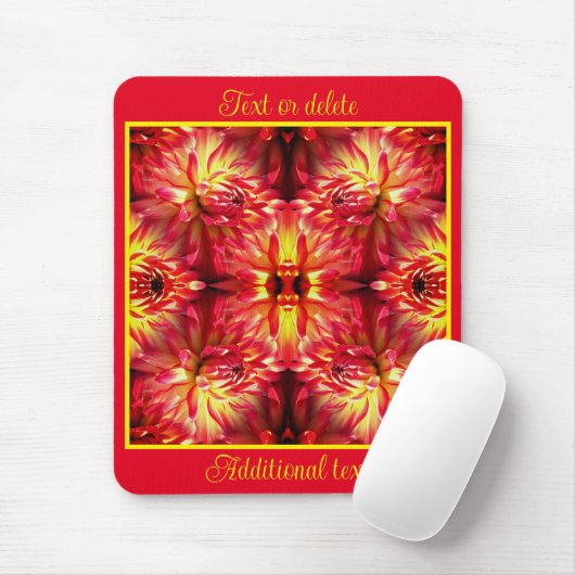 Red Dahlia Blume Abstrakt Natur Personalisiert Mousepad (Mit Mouse)