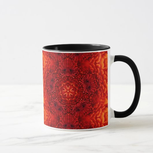 RED DAHLIA BLUME Abstrakt Tasse (Rechts)