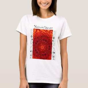RED DAHLIA BLUME, Abstrakte Blumenlandschaft Lover T-Shirt