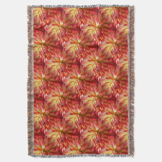 Red Dahlia Blume Art Pattern Decke (Vorderseite Vertikal)