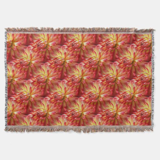Red Dahlia Blume Art Pattern Decke (Vorderseite)
