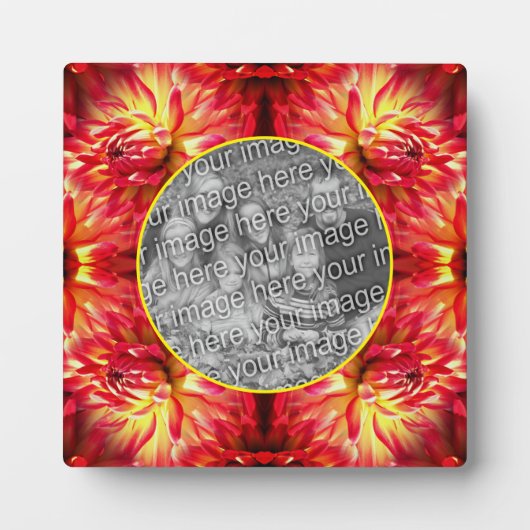 Red Dahlia Blume Erstellen Sie Ihr eigenes Foto Fotoplatte (Vorderseite)