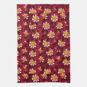 Red Dahlia Blume Floral Geschirrtuch (Vertikal)