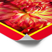 Red Dahlia Blume Mirror Abstrakt Nature Poster (Ecke)
