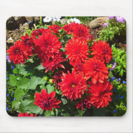 Red Dahlia Blume Mousepad