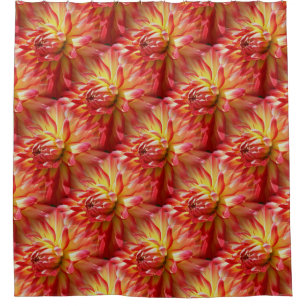 Red Dahlia Blume Nattern Muster Duschvorhang