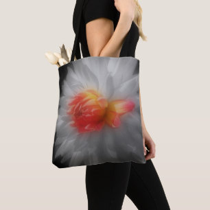 Red Dahlia Blume partielle Farbe Tasche