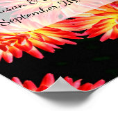 Red Dahlia Blume Personalisiert Wedding Poster (Ecke)