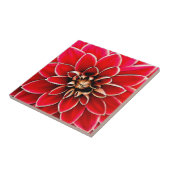 Red Dahlia, digitale Kunst Fliese (Seite)