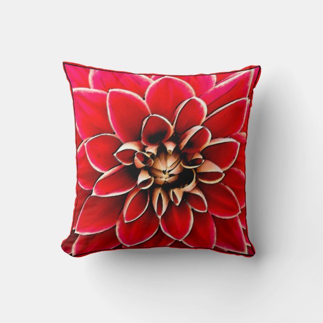 Red Dahlia, digitale Kunst Kissen (Vorderseite)