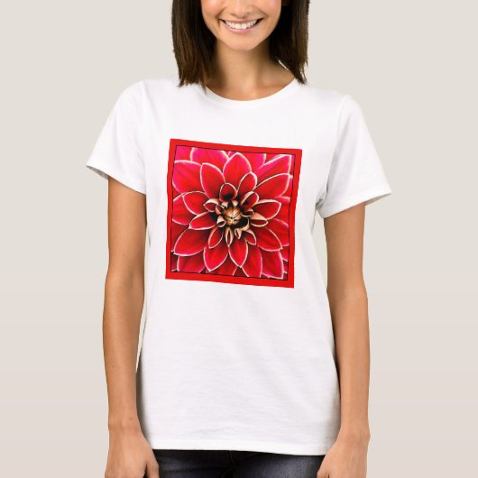 Red Dahlia, digitale Kunst T-Shirt (Vorderseite)