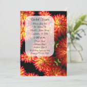 Red Dahlia Floral Brautparty Einladung (Stehend Vorderseite)