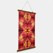 Red Dahlia Flower Abstract Nature Pattern  Wandteppich Mit Holzrahmen (Gewinkelt)