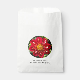 Red Dahlia mit Bee Pair - White Fevor Bag Geschenktütchen