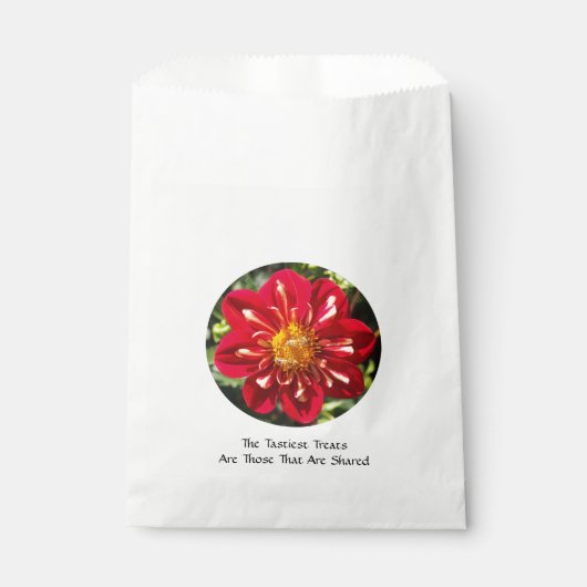 Red Dahlia mit Bee Pair - White Fevor Bag Geschenktütchen (Vorderseite)