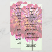 Red Dahlia mit gelbem Hochzeitsprogramm gestrichen Programm (Vorne/Hinten)