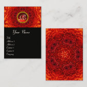 RED DAHLIA MONOGRAM, RUBY, schwarz gelb Visitenkarte (Vorne/Hinten)