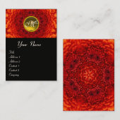 RED DAHLIA MONOGRAM, TOPAZ Schwarz-weiß gelb Visitenkarte (Vorne/Hinten)