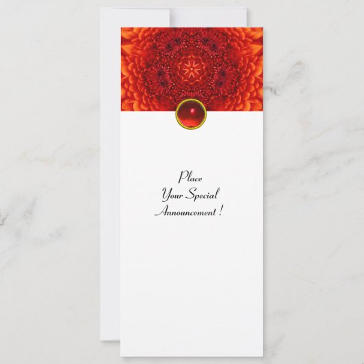 RED DAHLIA, RUBY, hell Schwarz-weiß Einladung (Rückseite)