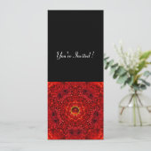 RED DAHLIA, RUBY, leuchtend schwarz Einladung (Stehend Vorderseite)