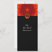 RED DAHLIA, RUBY, leuchtend schwarz Einladung (Rückseite)