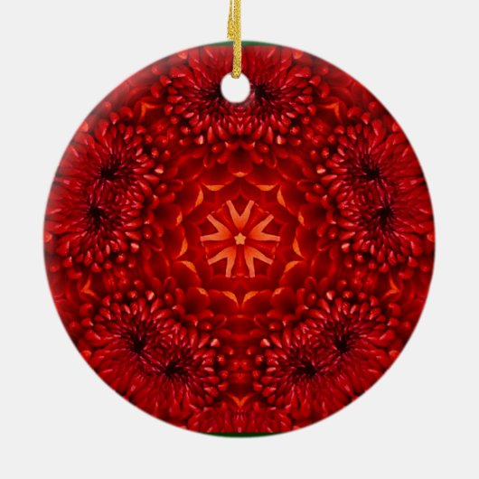 RED DAHLIA RUBY MONOGRAM KERAMIK ORNAMENT (Hinten)