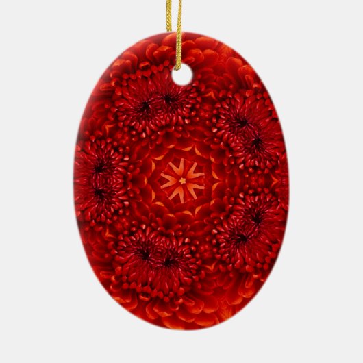 RED DAHLIA RUBY MONOGRAM KERAMIK ORNAMENT (Hinten)