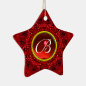 RED DAHLIA RUBY MONOGRAM Star Keramik Ornament (Rechts)