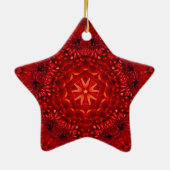 RED DAHLIA RUBY MONOGRAM Star Keramik Ornament (Hinten)