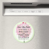 Red Dahlia, Save the Date gelb gestrichen Magnet (In Situ (Geschirrspüler))