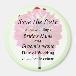 Red Dahlia, Save the Date gelb gestrichen Magnet