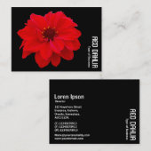 Red Dahlia - Schwarz Visitenkarte (Vorne/Hinten)