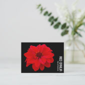 Red Dahlia - Schwarz Visitenkarte (Stehend Vorderseite)
