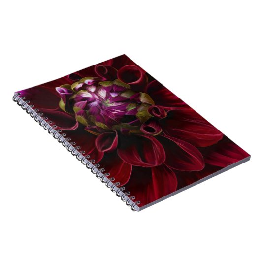 Red Dahlia Spiral Notebook Notizblock (Rechte Seite)