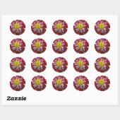 Red Dahlia Sticker (Blatt)