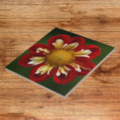 Red Dahlia über grüne Flora Fliese