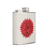 Red Dahlia Watercolor Illustration Flachmann (Rechts)