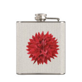 Red Dahlia Watercolor Illustration Flachmann (Rückseite)