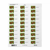Red Dahlias Address Label (Vorne)