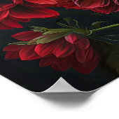 Red Dahlias Blume Art Print Poster (Ecke)