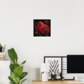 Red Dahlias Blume Art Print Poster (Heimbüro)